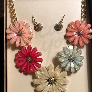 Erica Lyons Floral necklace and earrings s…